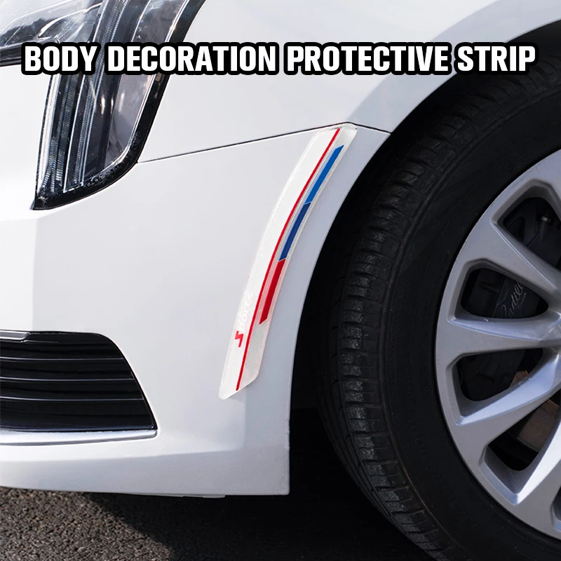 2Pcs/Set Car Bumper Anti-collision Stickers Body Door Edge Corner Wheel Hub Protection Strip Scratch Protector Sticker Car Decor