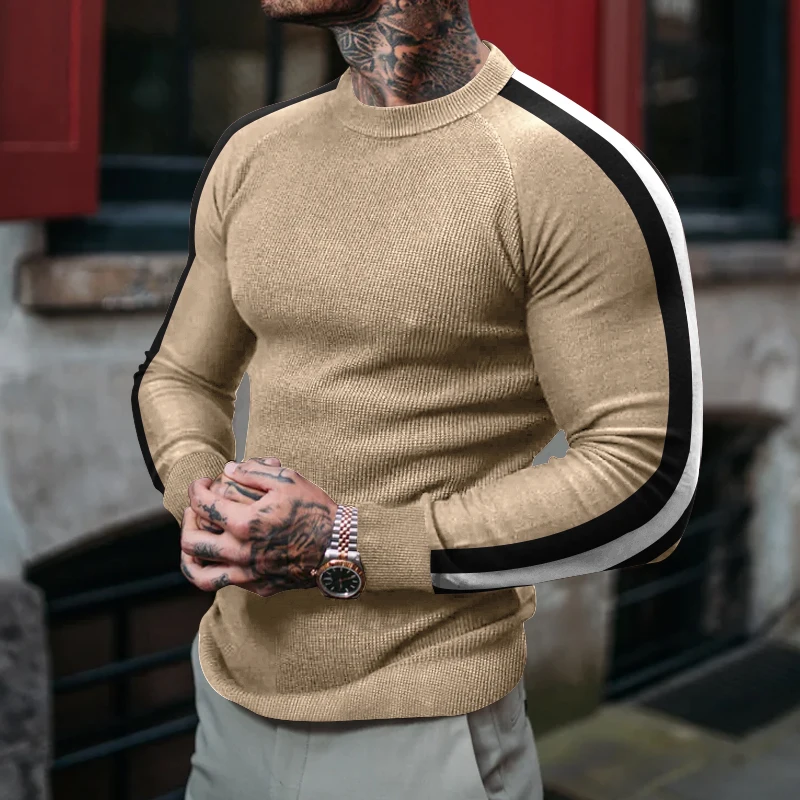 

Мужская футболка контрастной расцветки, с круглым вырезом