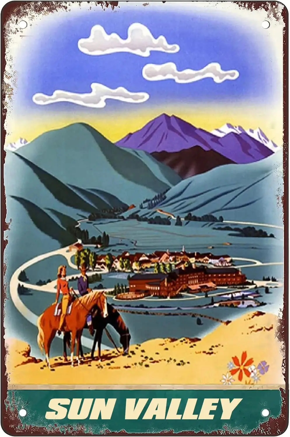 Оловянный постер Sun Valley дорожные Плакаты для мужчин и женщин мужские настенные