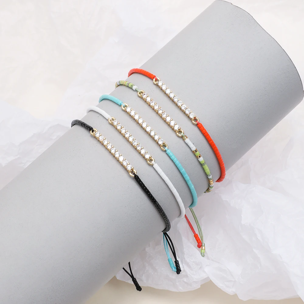 Женский блестящий браслет ZMZY с бусинами Миюки женский на запястье модные