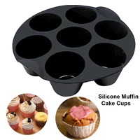 air fryer accessories with cake cup mold silicone 7 even round muffin cup mold microwave oven baking mold baking bakeware mat