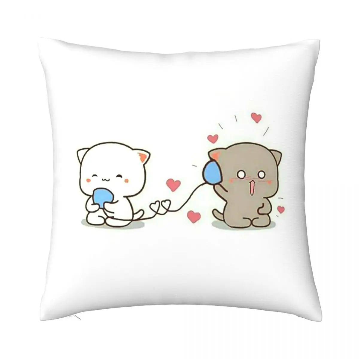 

Peach And Goma Mochi Cat Pillowcase Printed Polyester Cushion Cover Decoration Throw Pillow Case Cover Home Dropshipping 45X45cm