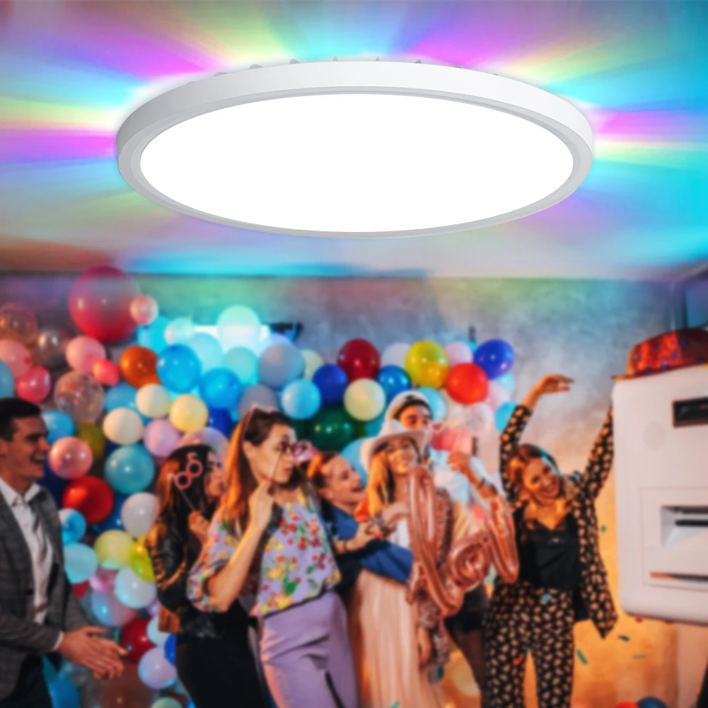 RGB Revolving Light Smart Ceiling Lamp For Home decor APP/Remote Control 28W Ultra thin LED Design Ceiling Light For Living room