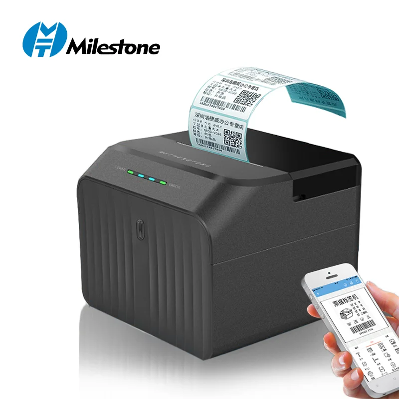 

Термопринтер Milestone Mini, настольный термальный принтер для печати этикеток, чеков, 2 дюйма, 58 мм, Bluetooth
