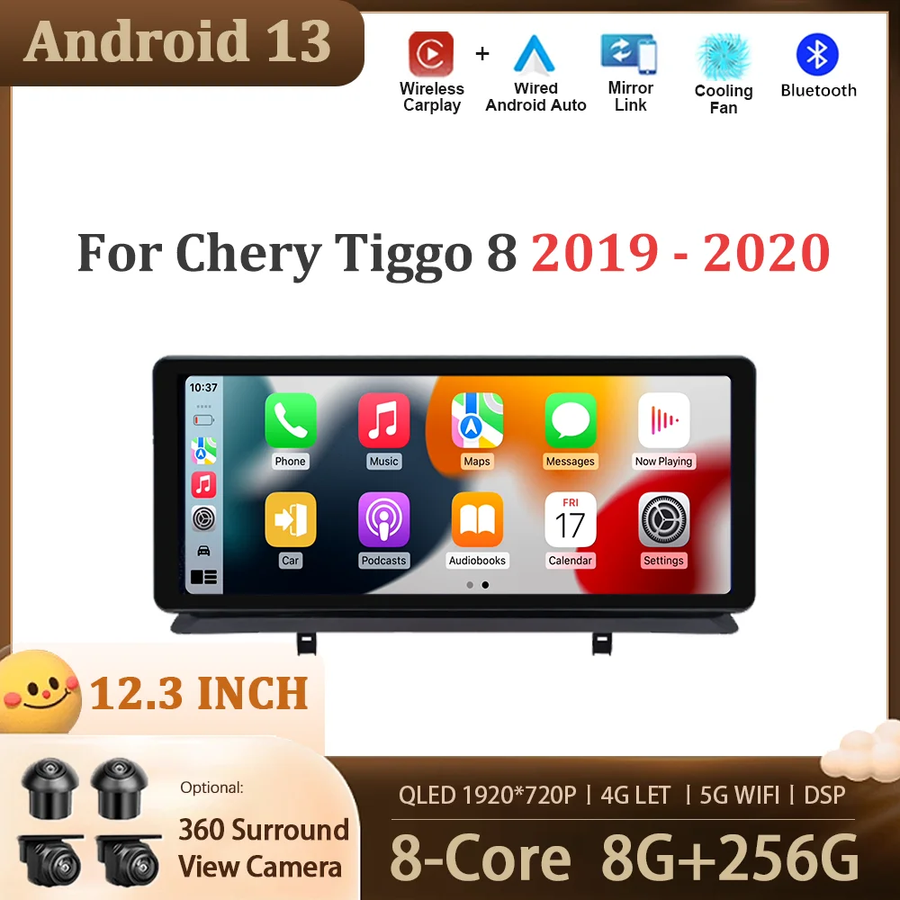 

12.3 inch Android 13 For Chery tiggo 5 pro/ tiggo 7 Pro/ tiggo 8 2019 - 2020 Car Multimedia Radio Player Carplay GPS Monitor BT