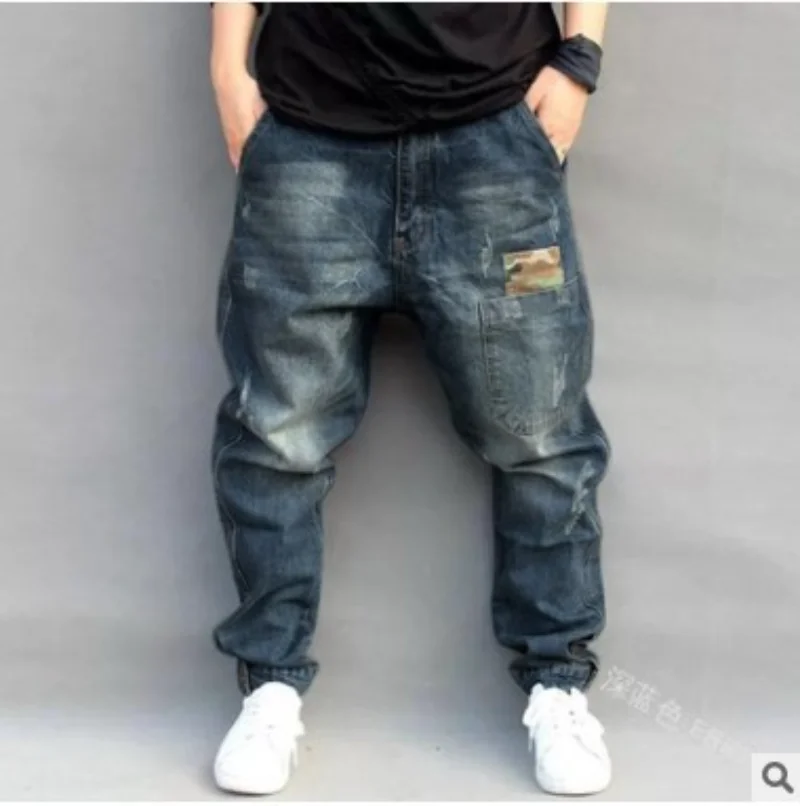 Vintage Trend Versatile Loose Fit Small Leg Hip-hop Pants Street Style Denim Harlan Pants Personalized New Slim Fit Torn Pants