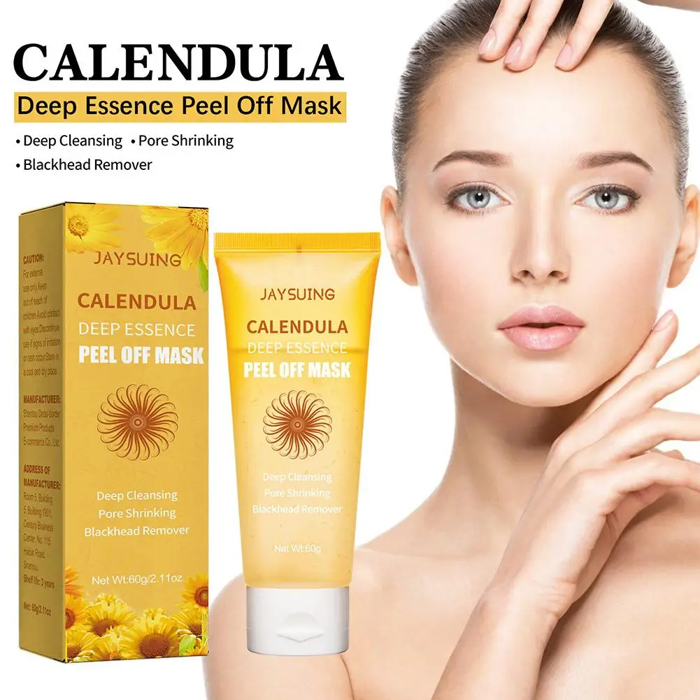 

60G Remove Blackhead Cleaning Mask Calendula Peel-off Refining Herbal Beauty Tearing Mask Shrink Care Pores Skin M4Y9