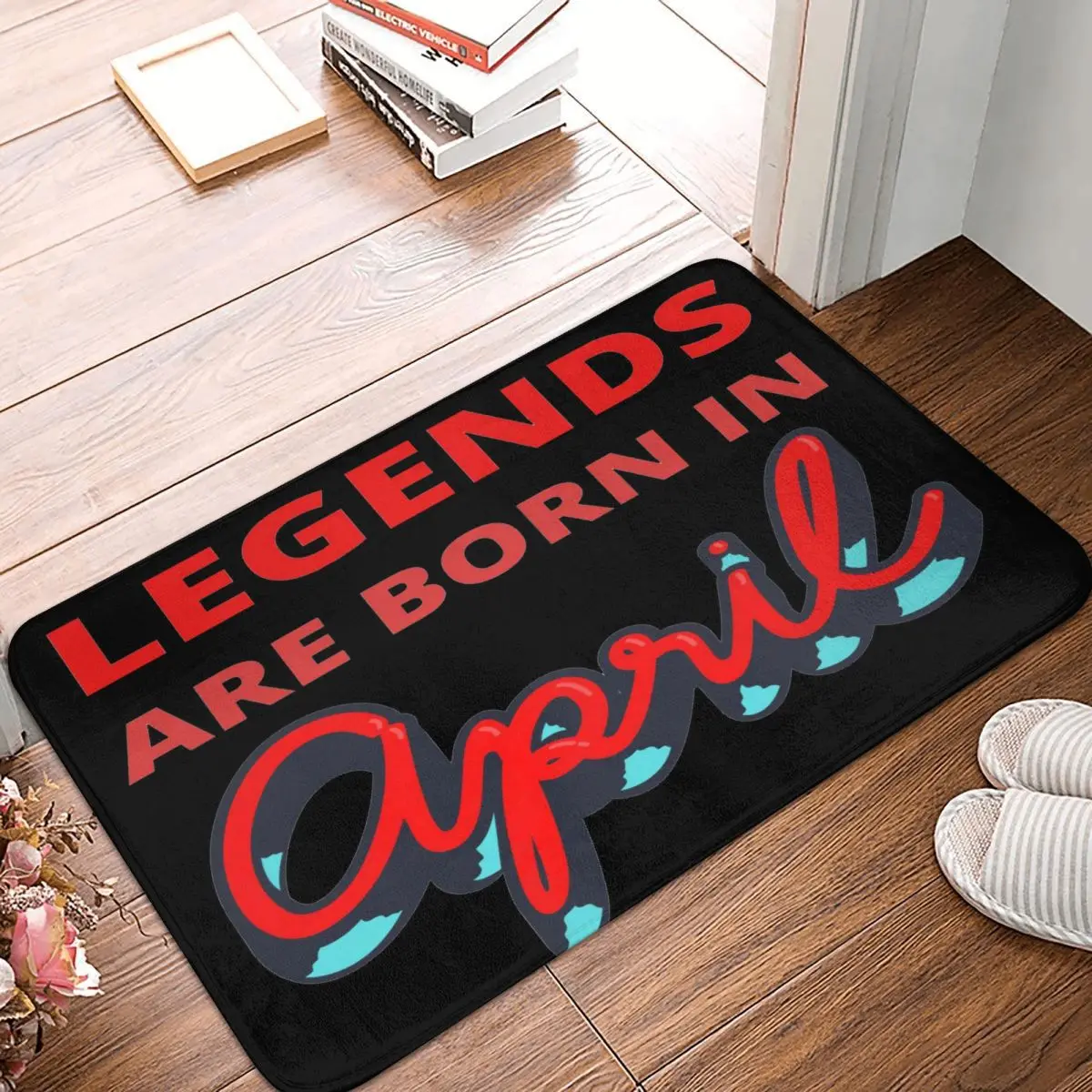 

Legends Are Born In April Carpet, Polyester Floor Mats Trendy Doorway Indoor Festivle Gifts Mats Customizable