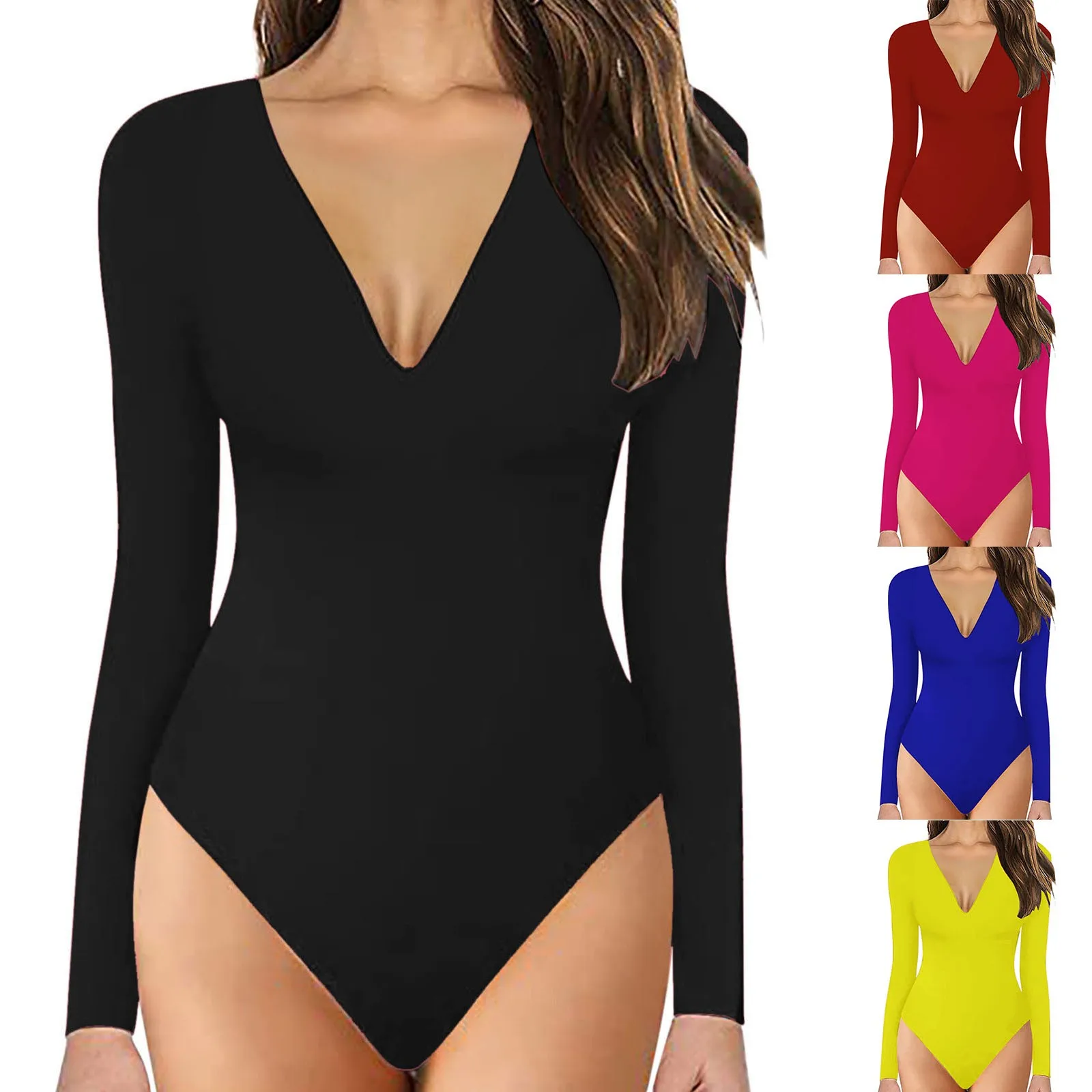 

Женское сексуальное трикотажное нижнее белье, леггинсы с круглым вырезом и длинным рукавом, Облегающий комбинезон, боди, топ, шерстяной ком...