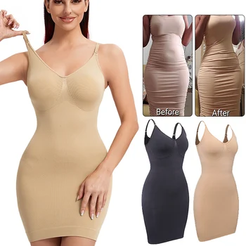 Women Slimming Shapewear Underwear Tummy Control Sexy Deep V-Neck Push Up Dress Body Shaper Waist Trainer Corset Lingerie 1