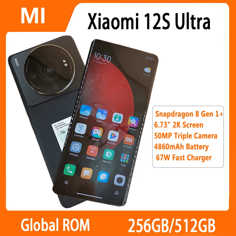 

Global Rom Xiaomi Mi 12S Ultra Smartphone 256GB/512GB Snapdragon 8 Gen 1+ Octa Core 50MP Leica lens 120Hz 6.73″ China Rom