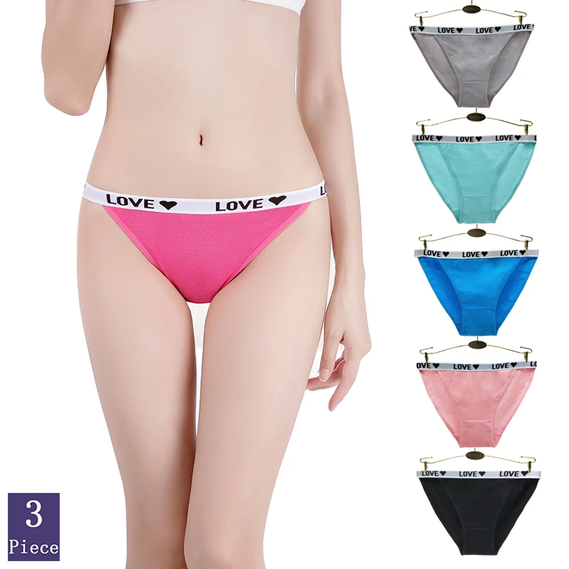 

3Pcs/Set Woman Sexy Panties Fashion Low Waist Cotton Underwear Soft Comfortable Lady Lingerie Solid Color Style Cute Girl Briefs