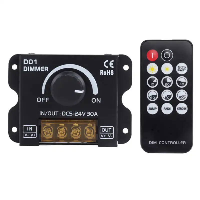 

2 Channel LED Light With Wireless Dimming Controller DC5V-24V With Remote Controller For Controlling LED Light Strip Lighting
