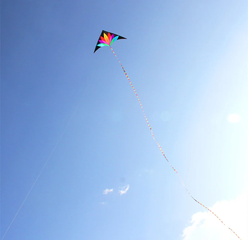 Бесплатная доставка большой Радужный воздушный змей 2 м с хвостом 10 летающая