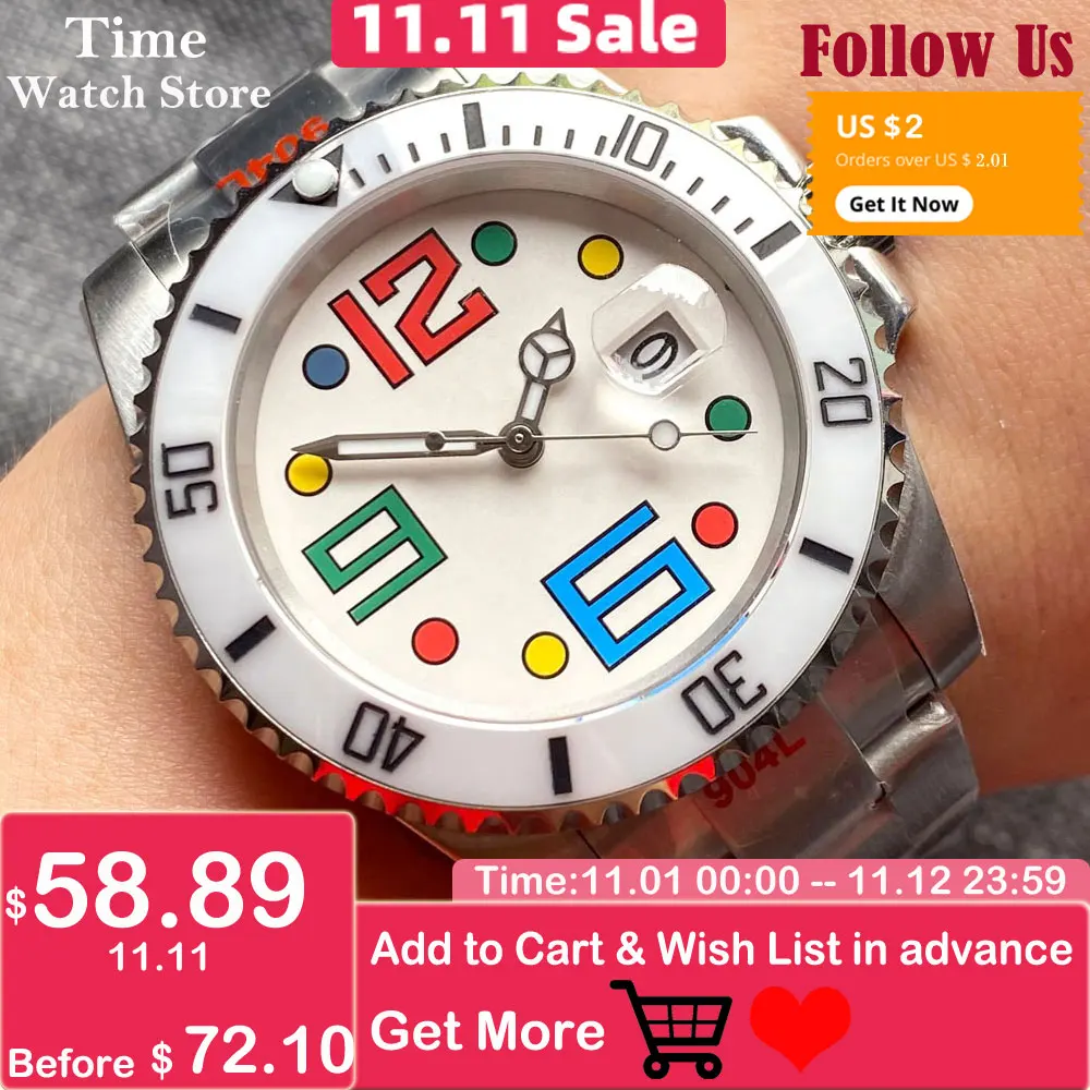 Скидка Мужские автоматические механические часы PT5000/Miyota8215 40 мм с белым циферблатом и индикацией даты, браслет Cyclops, с сапфировым стеклом и керамиче...