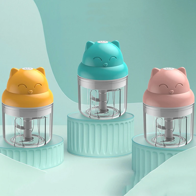 

100/250ml Electric Mini Garlic Crusher Portable Chopper USB Charging Ginger Chili Vegetable Masher Machine Kitchen Tool