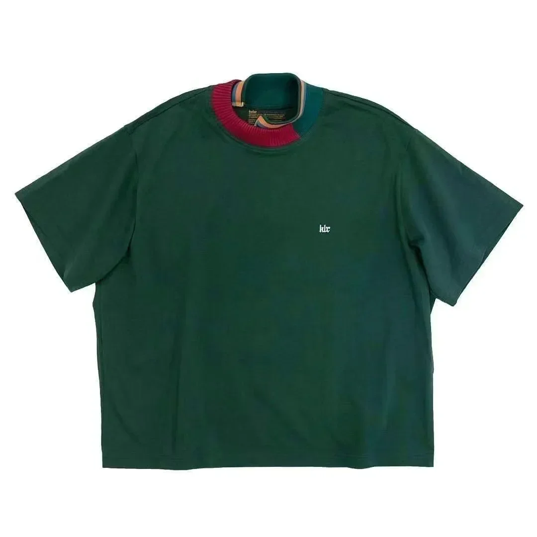 23SS KOLOR Abe Runyi японская 3-цветная хлопковая футболка свободного покроя с круглым