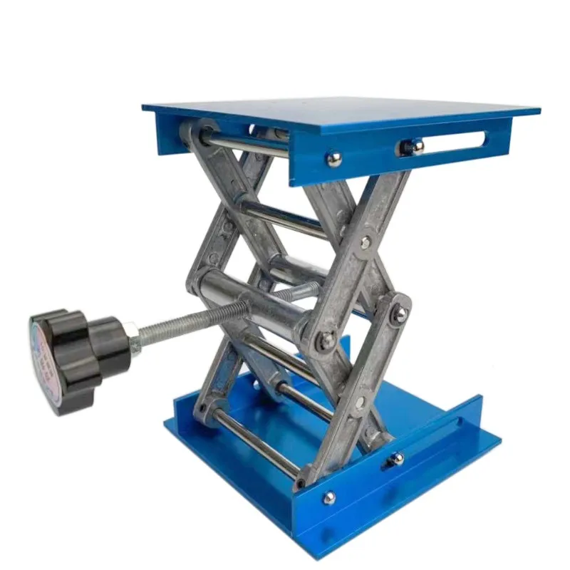 

100x100x150mm Aluminum Router Lift Table Lifting Stand Rack lift platform blue