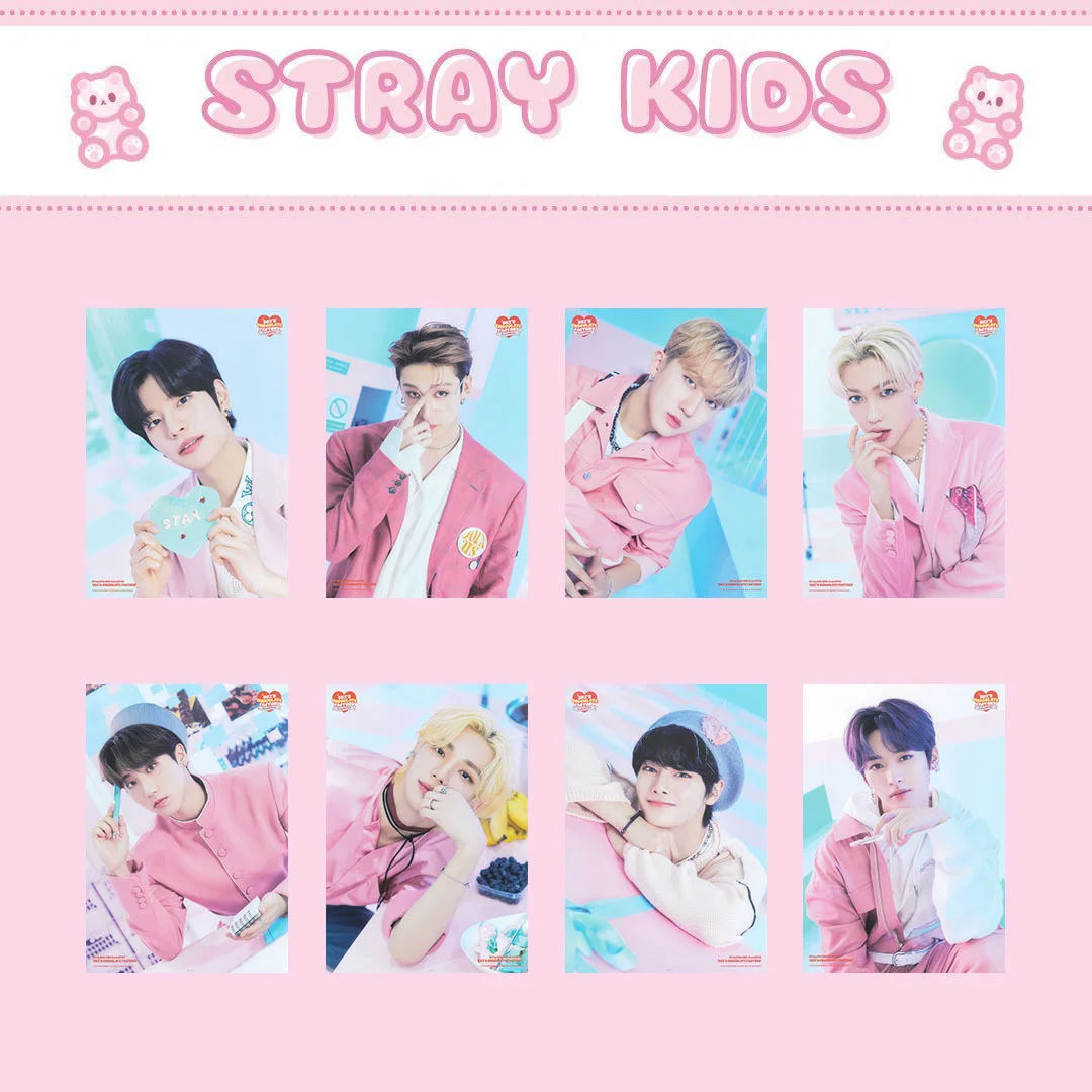 

8pcs/set KPOP STRAY KIDS Love SKZS CHOCOLATE FACTORY Concept Photo PhotoCard Smallcard New Korea Group Thank You Card K-POP SK