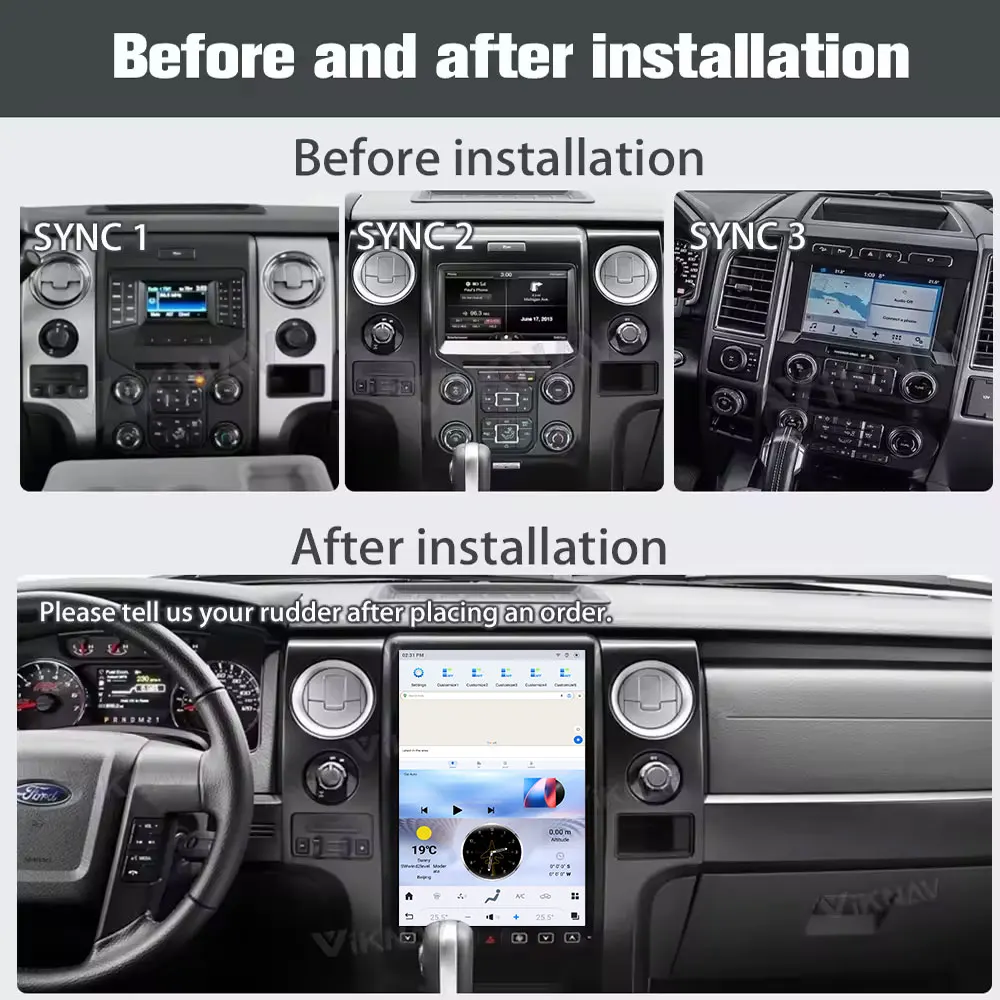 Viknav 14 4-дюймовый автомобильный радиоприемник с сенсорным экраном для Ford F150 2013-2014