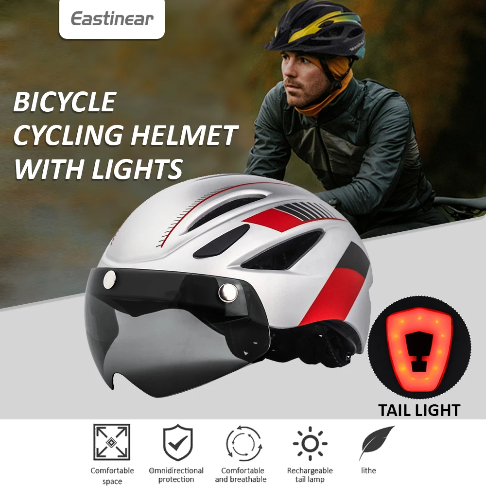 

Велосипедный шлем с светильник кой для мужчин и женщин, магнитные очки для шлема, дорожного велосипеда