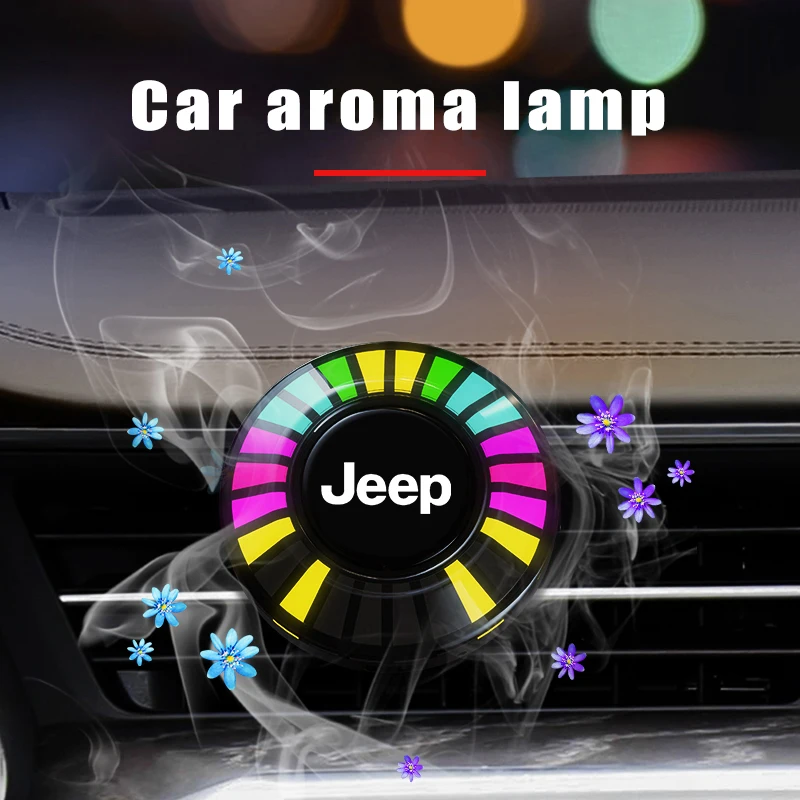 

New Car Aromatherapy Atmosphere Light Air Vent Clip Rhythm Lamp For Jeep Ranegade Patriot Wrangler Grand Cherokee Copass Compass