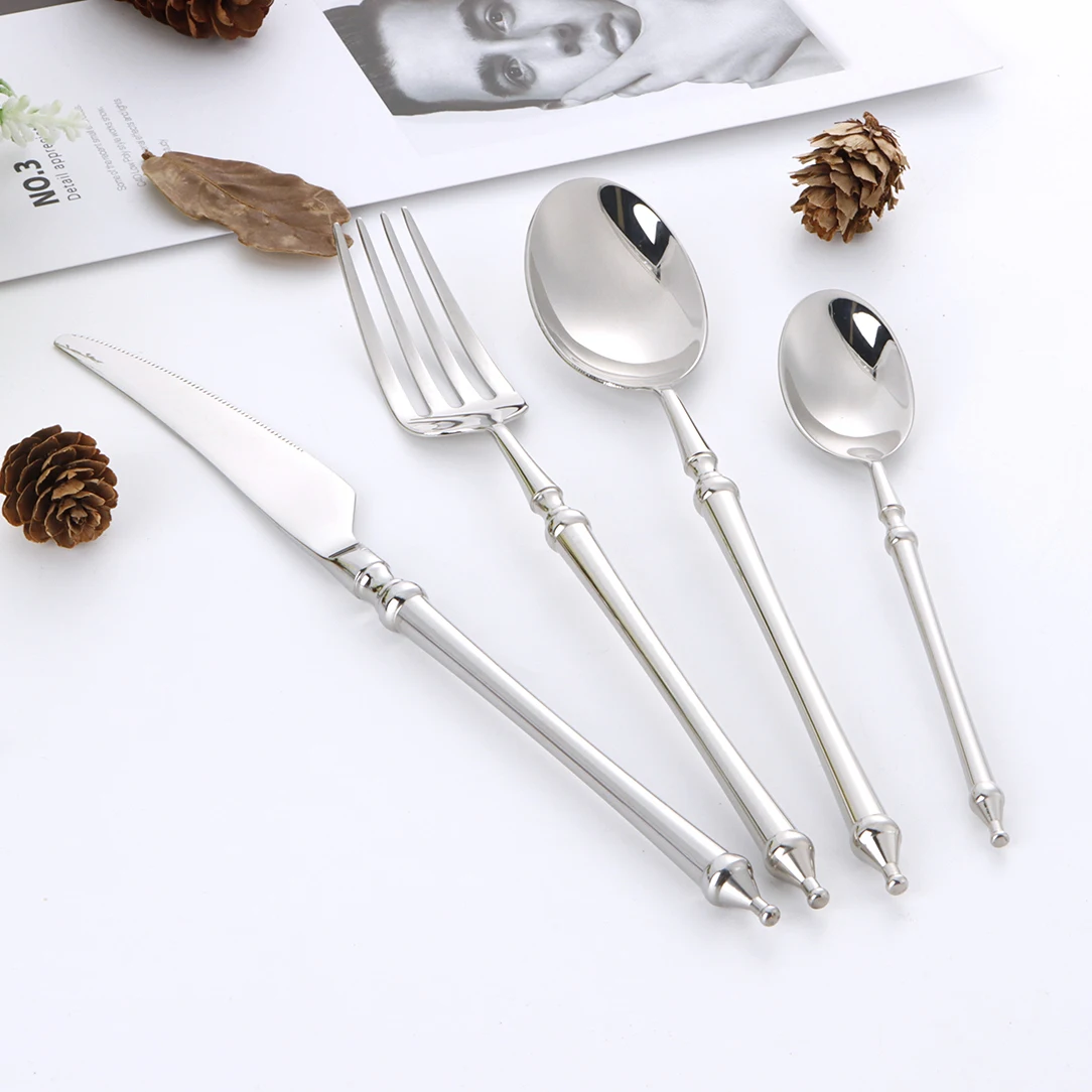 

Silverware Cutlery Set Food Grade 18/8 Stainless Steel Flatware Set Forks Spoons Knives for Home Kitchen Eating Utensils