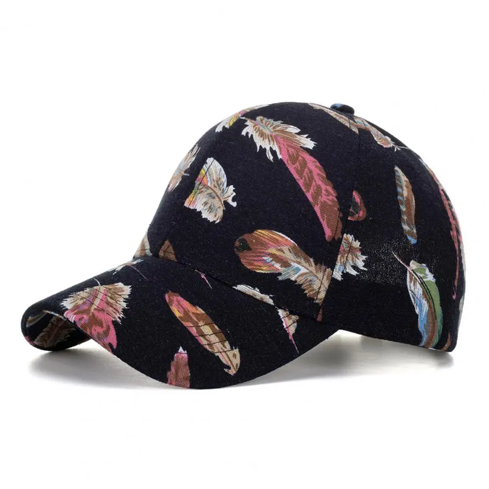 

Sun Protection Breathable Fashionable Feather-Print Running Hat for Outdoors