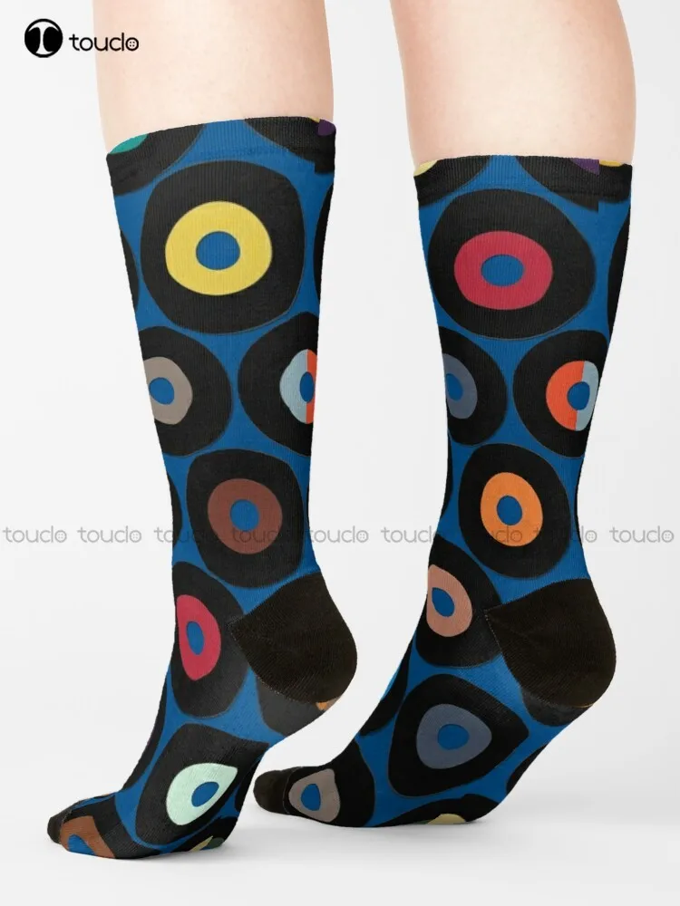 Vinyl Blue Socks Cycling Socks Unisex Adult Teen Youth Socks