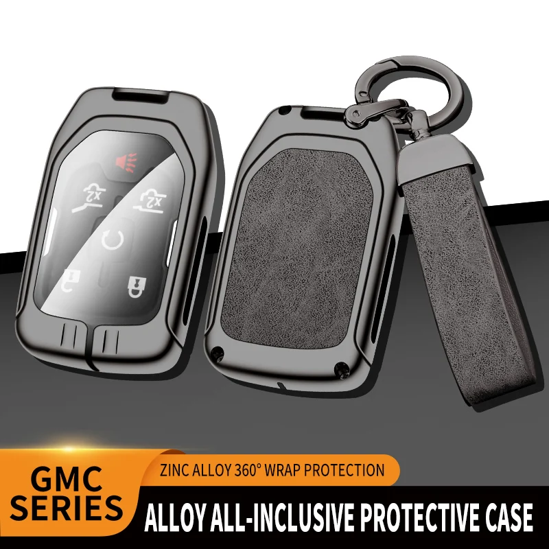 

Zinc Alloy+Leather TPU Car Remote Key Bag For GMC YUKON SIERRA TERRAIN 2015 2016 2018 2020 2021 2023 Accessories