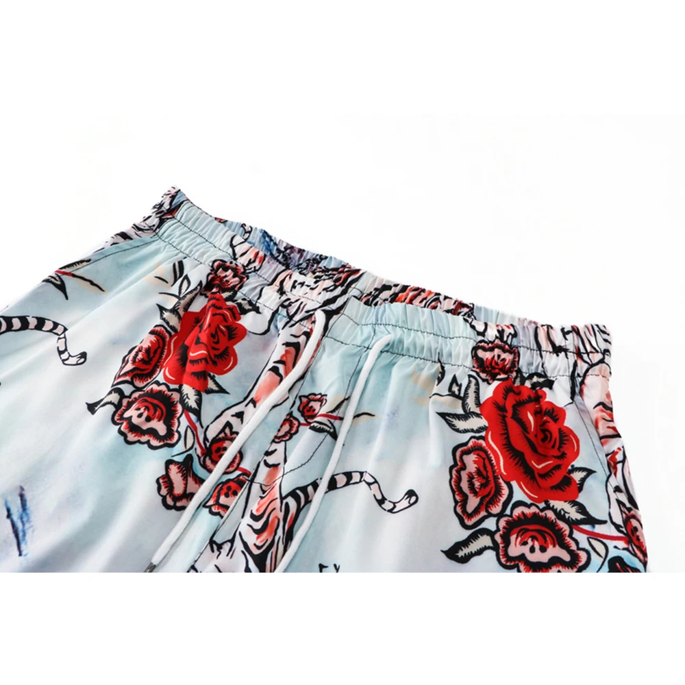 Шорты мужские пляжные с принтом темно-икона и тигра лето 2022 |