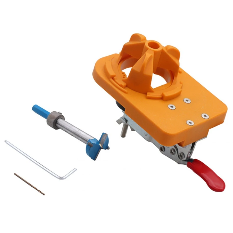 

35Mm Wood Hinge Boring Jig Woodworking Hole Drilling Guide Locator With Fixture Hole Opener Template Door Cabinets Tools