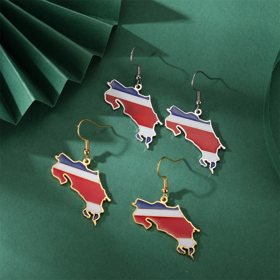 EUEAVAN капельное масло Коста-Рика карта серьги для женщин из нержавеющей стали