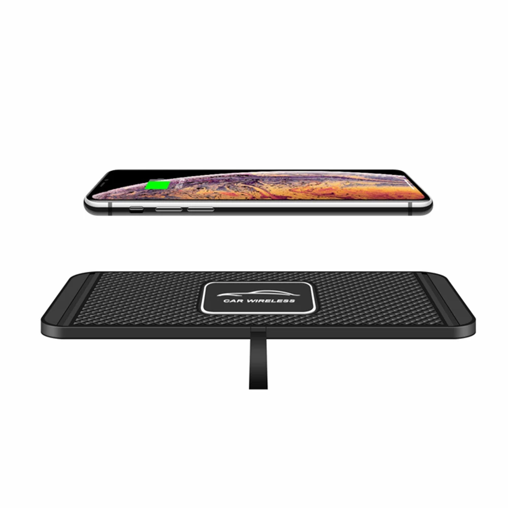 

10W Non-slip Silicone Mat Car Dashboard Holder Stand Fast Charging Wireless Charger Dock Pad for iPhone 11 12 Samsung S20 Note 9