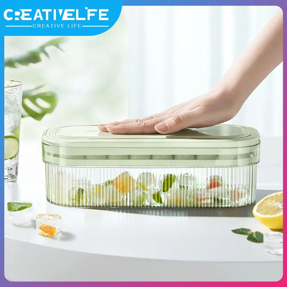 

Kitchen Diy Accessories Ice Case Press Easy Release Molded Quick Freezing Ice Grid Summer Press Type Ice Storage Box Ice Box