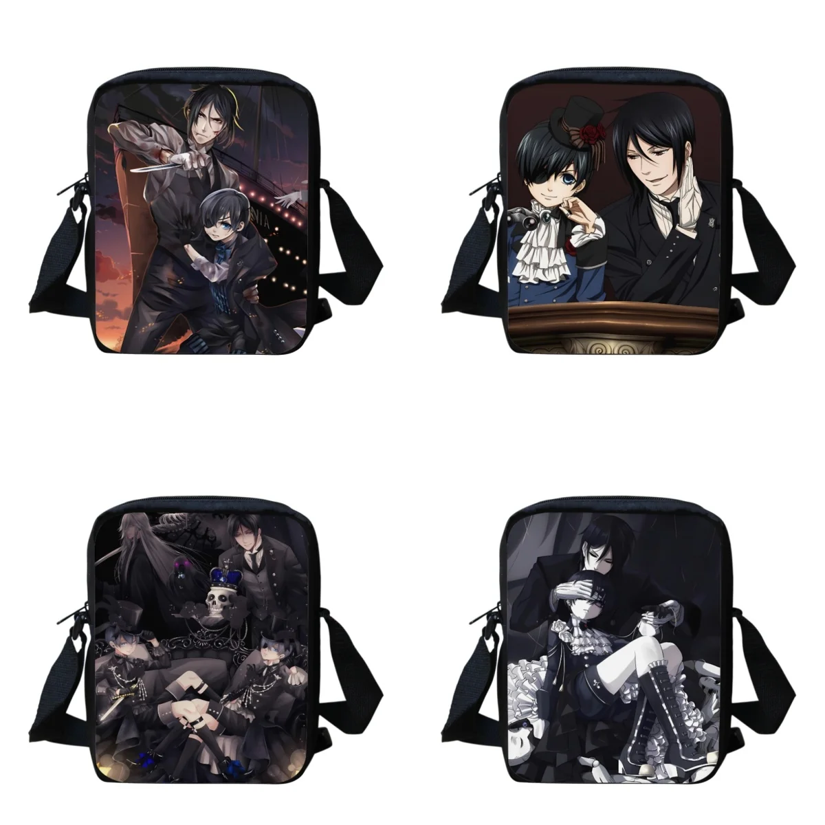 

Crossbody Bag for Women Black Butler Anime Casual Fashion Messenger Bags Teenagers Travel Portable Bookbags Bolsas Femininas