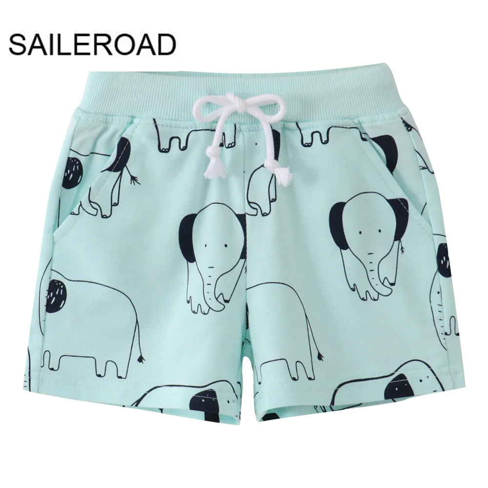 

SAILEROAD 2022 Casual Short Pants Children New Summer Kids Sports Animals Elephants Pants Boys Trousers
