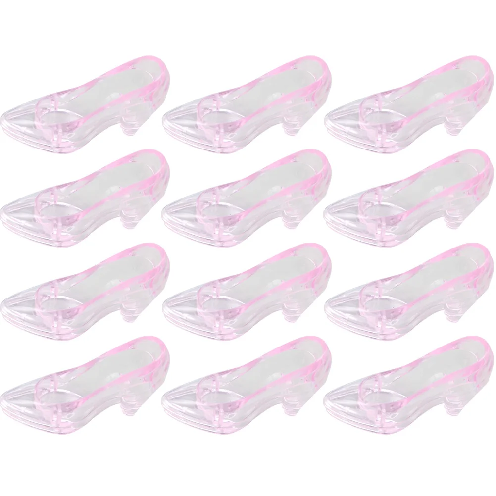 

12 Pcs Decorative Mini Shoe Colored Crystal Plastic Slipper Cutie Baby Shower Decorations Craft