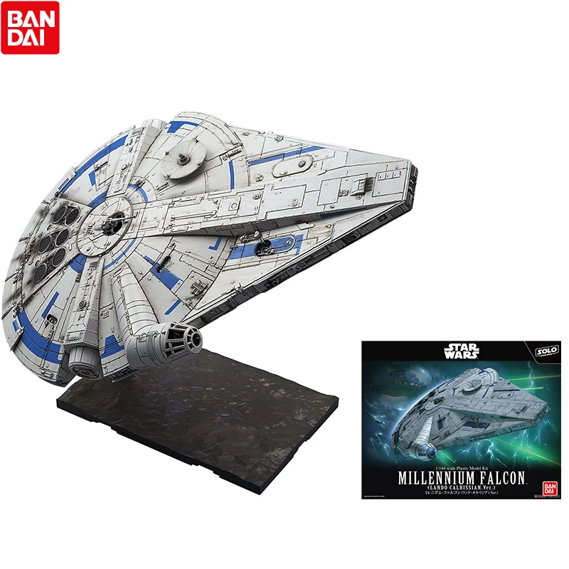 

Фигурка робота Bandai Звездные войны, игрушка-Сокол Тысячелетия 1/144, Сборная модель, фигурка-конструктор, игрушки для детей