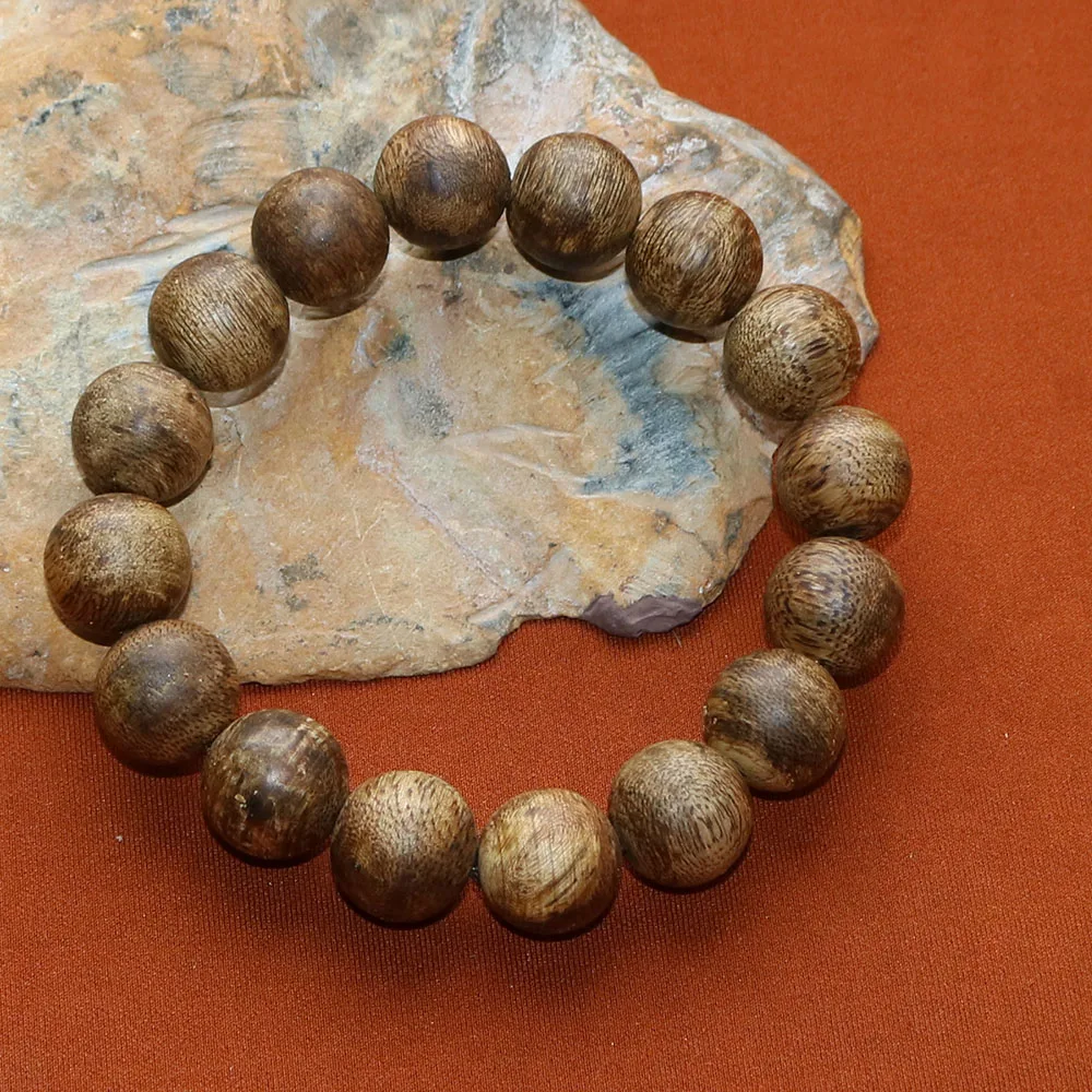 

14g 14mm beads Genuine Chinese Kynam Buddha Prayer Bracelet Qinam oudh wood bangle gift for men and women