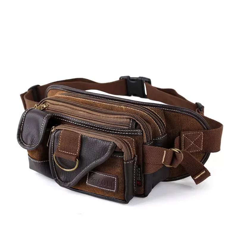 Холщовая поясная сумка Ruil для мужчин уличный спортивный кошелек