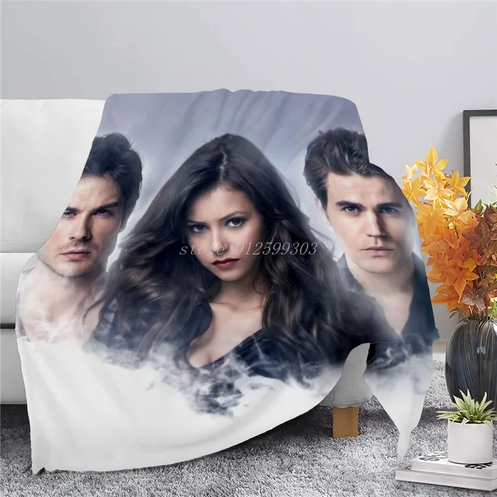 

Popular Anime the Vampire Diaries Fleece Blanket for Beds Thick Quilt Fashion Bedspread Sherpa Throw Blanket Adults Kids 06