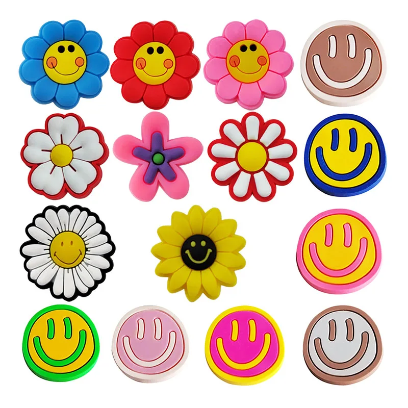 8-16 Sets of Multiple colors of small daisies Shoes Croc charms PVC jibz Shoes Decoration Girls Children's Party Christmas Gifts