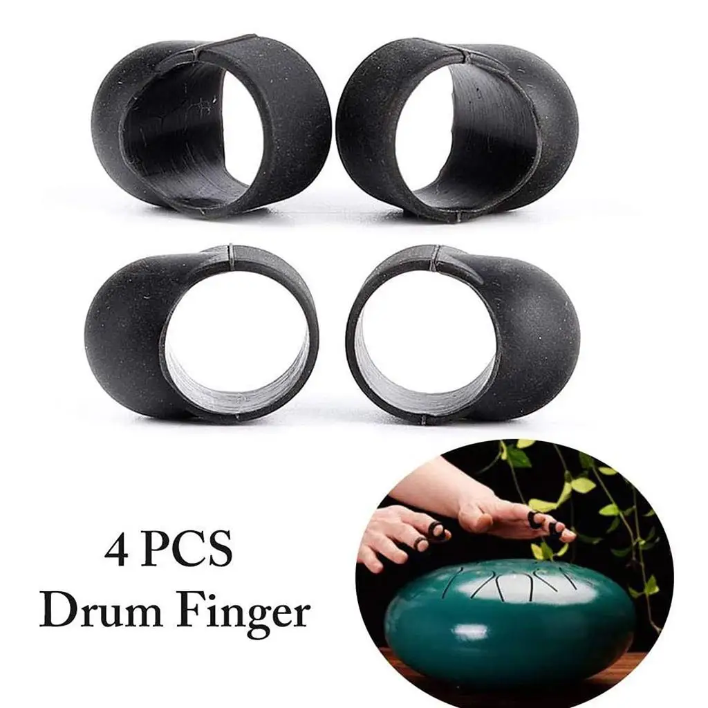 

4pcs Drum Finger Sleeves Knocking Playing Finger Picks for Steel Tongue Drum