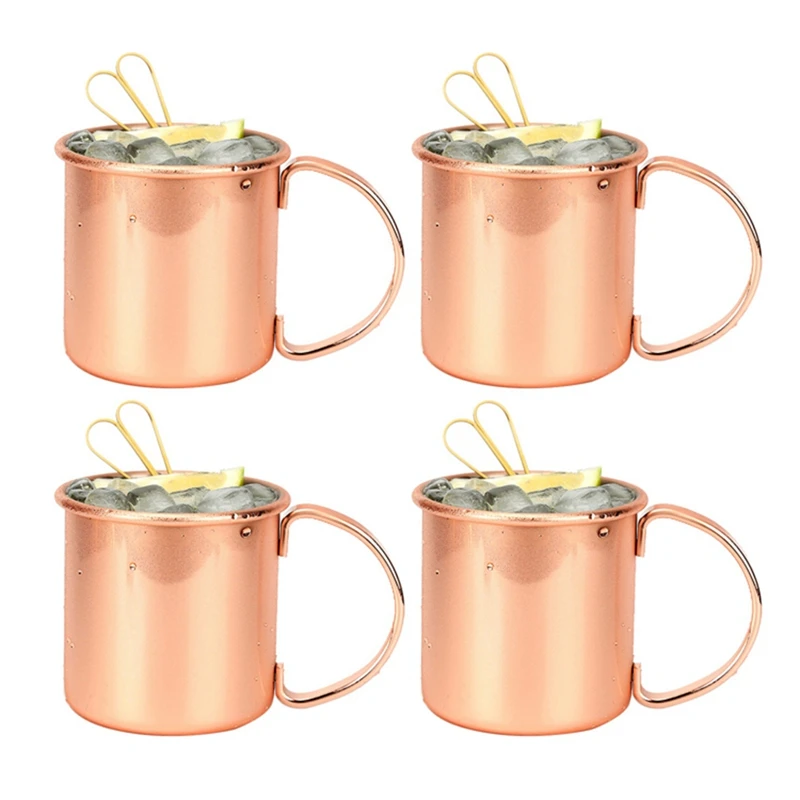 

500ML Pure Copper Moscow Mule Mug Beer Cup Coffee Cup For Cocktail Coffee Beer Milk Water Cup Home Bar Drinkware