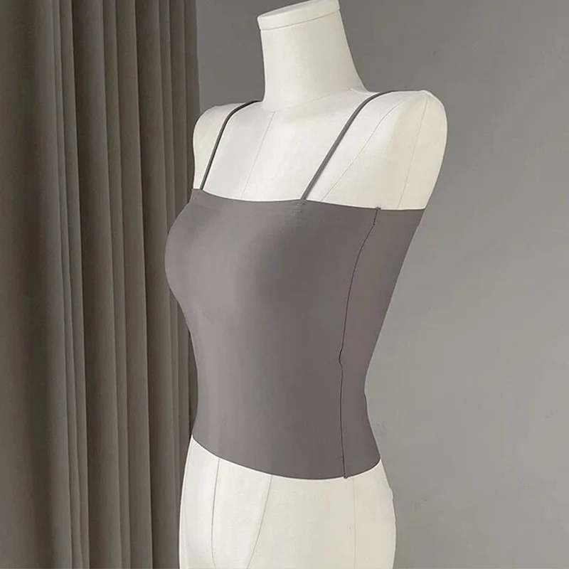 Однотонные женские сексуальные бюстгальтеры базовый топ с чашками черные