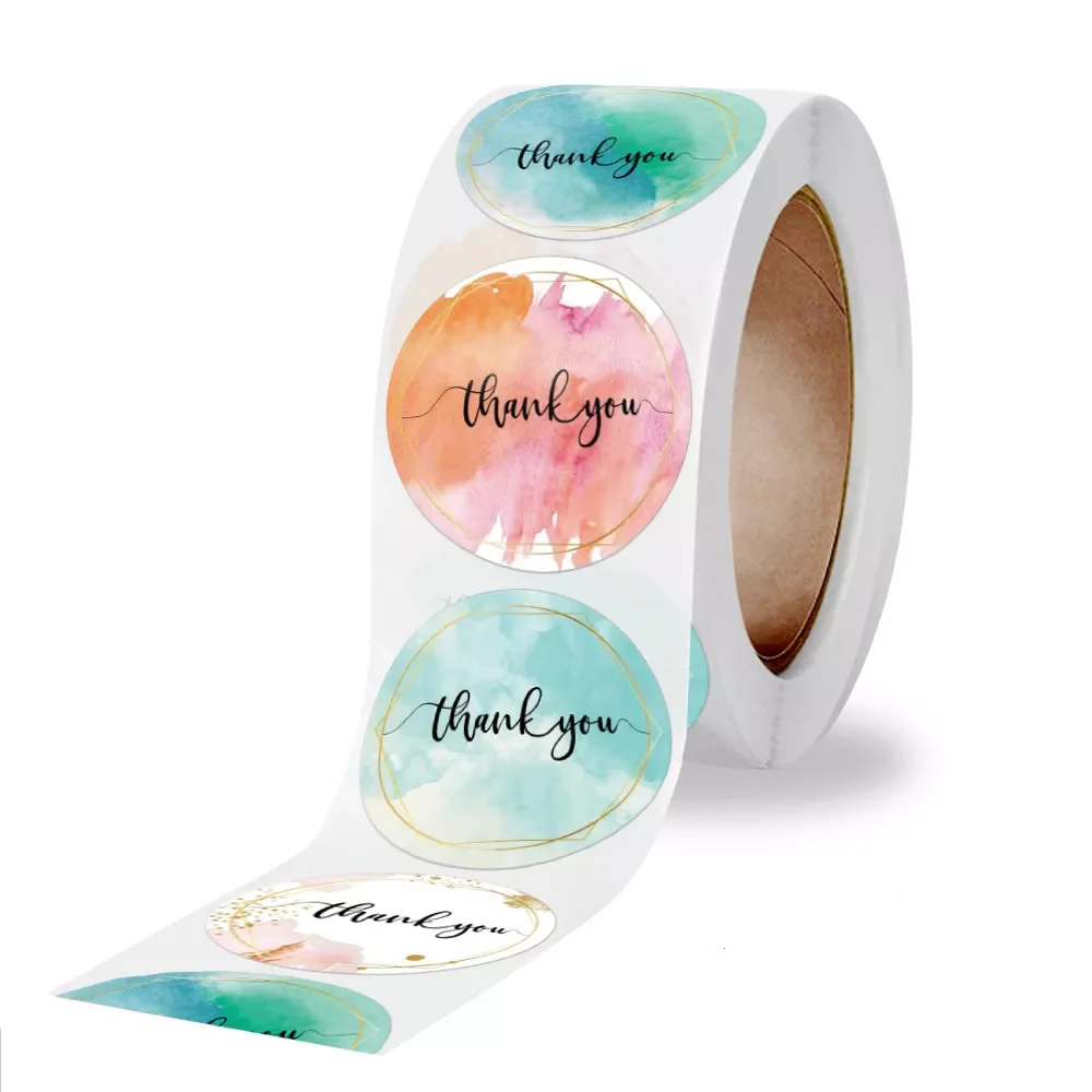 

100-500 Pcs Thank You Stickers Cute Pink Gold Labels For Small Business Or Wedding Gift Decor Sticker Stationery Supplies