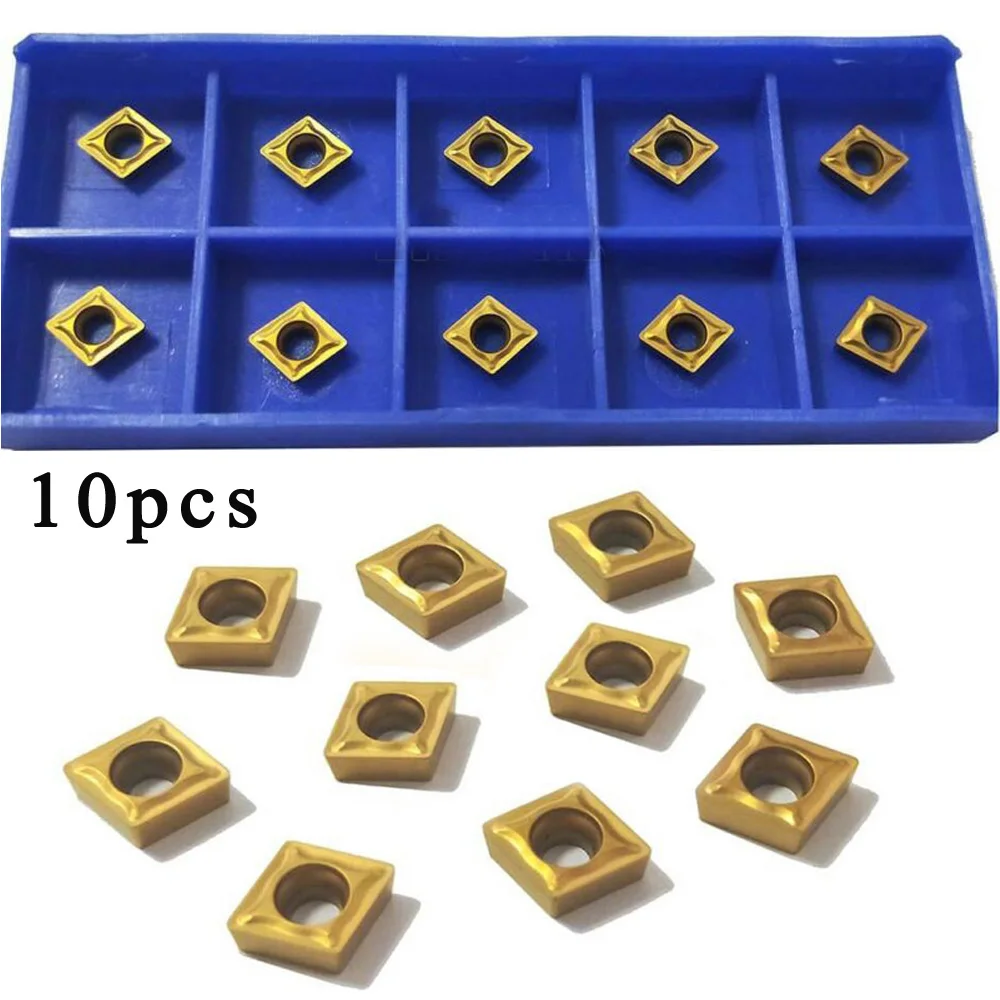 

10pcs Carbide Inserts CCMT060204-HM YBC251 Lathe Gold Metalworking Blade