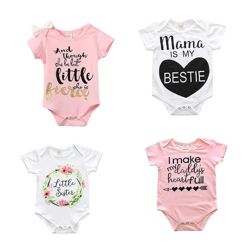 

Cotton Baby Short Sleeve Romper Baby One Piece Clothing Letter Summer Unisex Newborn Clothes Infant Baby Girl Boy Jumpsuits