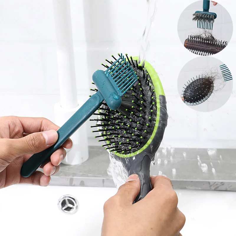

2 In 1 Head Comb Cleaning Brush Cleaner Remover Hair Clear Embedded Plastic Handle Hair Comb Cleanup Salon Hairdressing Tools